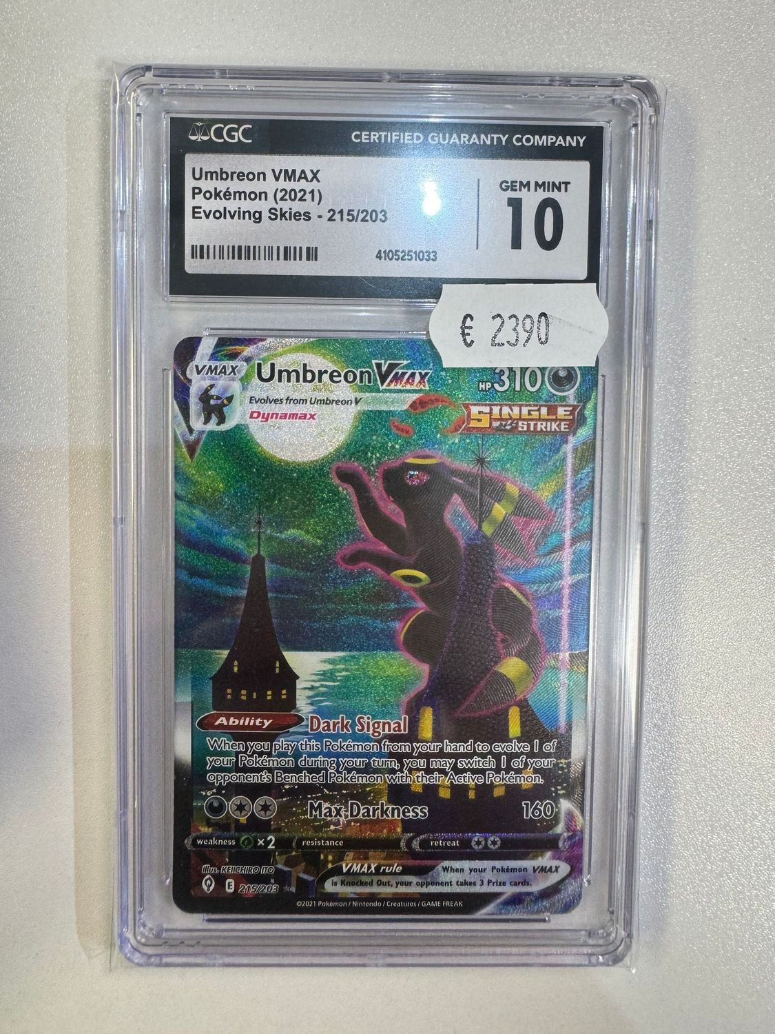 Pokemon Slab - Umbreon Vmax 215/203 CGC 10