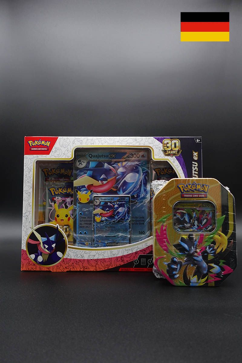 Pokemon - Bundle 30 Jahre Quajutsu ex Kollektion + Mega ex Tin Versand ab 30.09