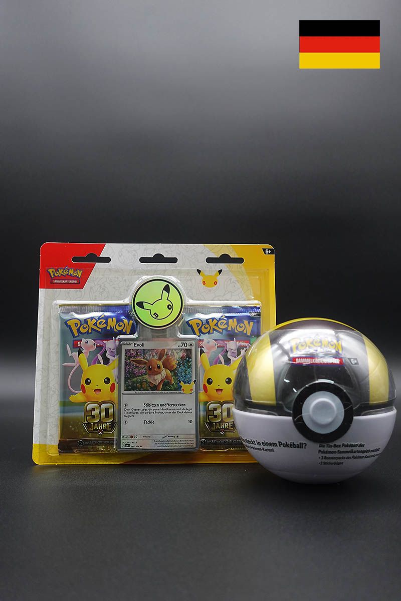 Pokemon - Bundle 30 Jahre - 2er Blister + Pokeball - Deutsch
