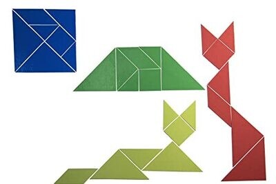 Tangram set in 4 colori (28 pezzi)