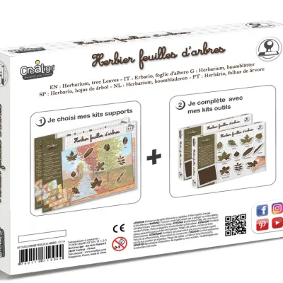 Kit di attrezzi per erbario, timbri foglie d'albero