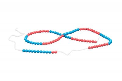 Filo con 100 perline aritmetiche rosso/blu