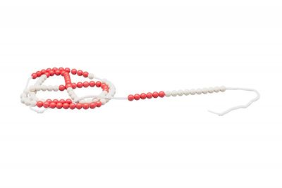 Filo con 100 perline aritmetiche rosso/bianche