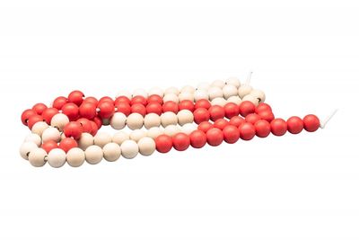 Filo con 100 perle aritmetiche GRANDI rosso/bianco