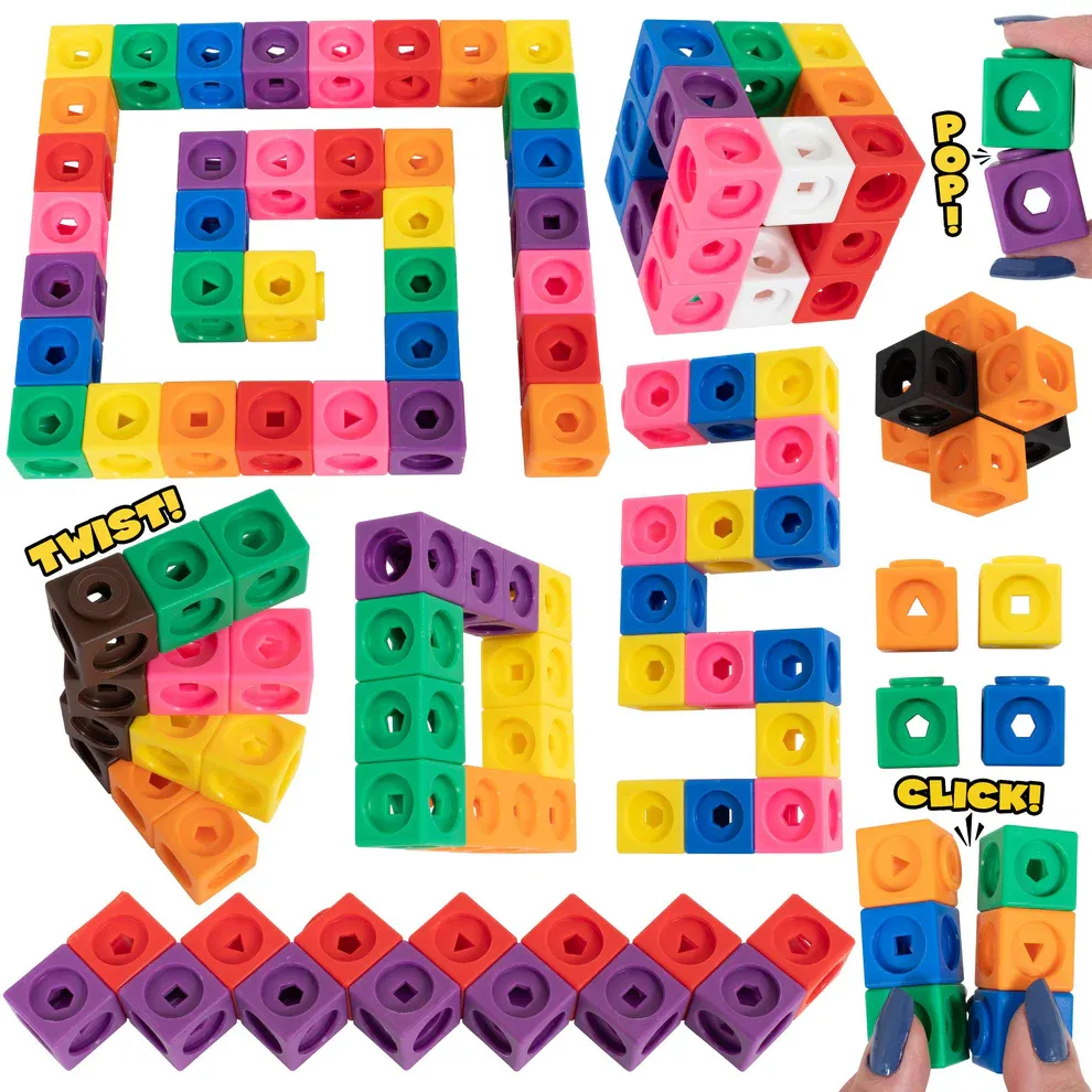 Fidget Cubes - 100 cubi ad incastro in plastica