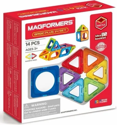 Magformers Basic Plus - Piastrelle magnetiche 14 pezzi