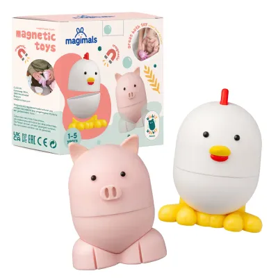 Magimals - Giocattoli magnetici per bambini - Maialino e gallina