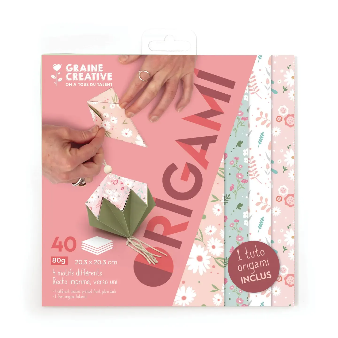 40 fogli origami 20x20 - Fogli con fiori