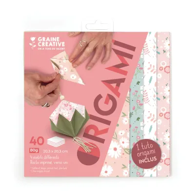 40 fogli origami 20x20 - Fogli con fiori