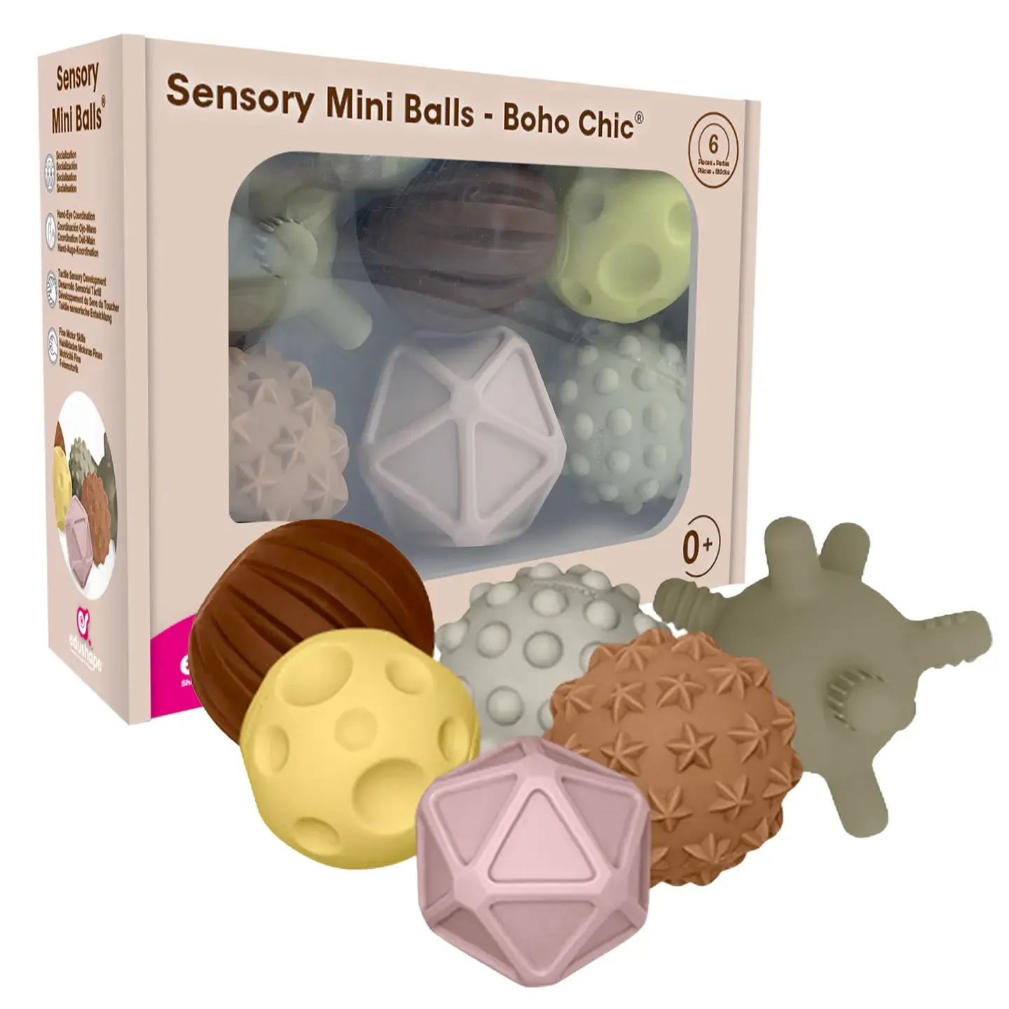 Palline sensoriali per bambini Boho chic 6 pezzi Palline sensoriali per bambini Boho chic 6 pezzi