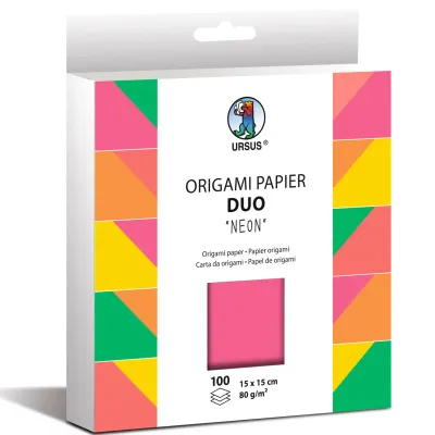 Carta Origami Duo «Neon» - 15x15 cm 100 fogli