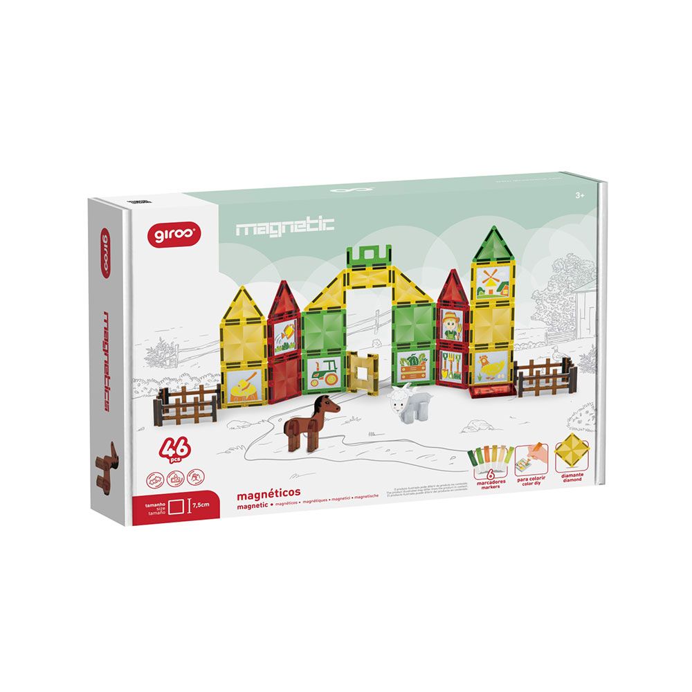 Gioco Magnetico La fattoria - 46 pezzi con 6 pennarelli Gioco Magnetico La fattoria - 46 pezzi con 6 pennarelli