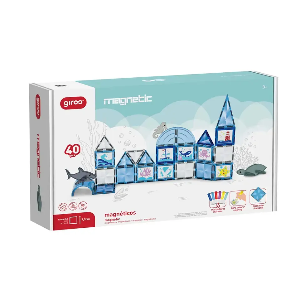 Gioco Magnetico L'oceano - 40 pezzi con 6 pennarelli