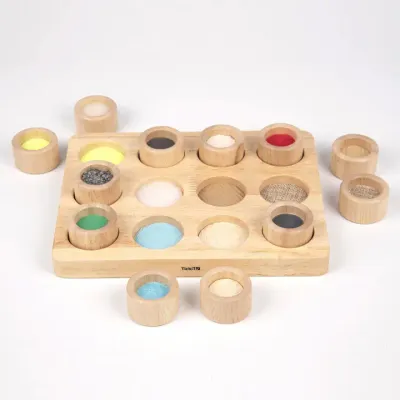 Tavola Sensoriale Tattile & Abbinamento - Tocca e senti - in legno
