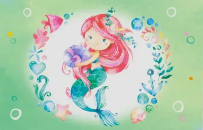 Scatola musicale da gioielli con sirena e conchiglia