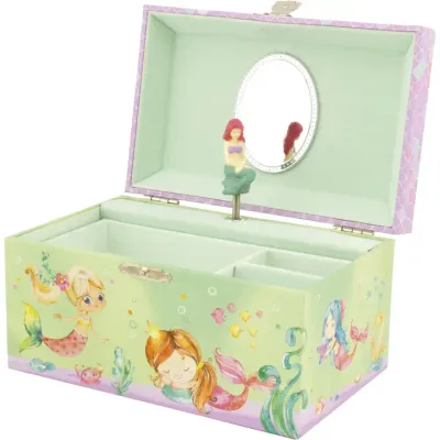 Scatola musicale da gioielli con sirena e conchiglia