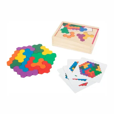 Gioco educativo rompicapo esagonale in legno