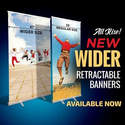 NEW "WIDER" Retractable Banner Stands