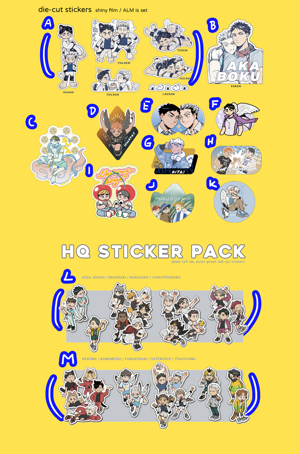 Haikyuu!! Merch by muto - Stickers (Die-Cut)