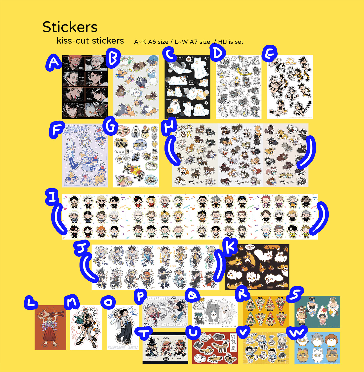 Haikyuu!! Merch by muto - Stickers (Kiss-Cut)