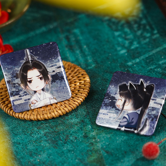 [IS] 2ha x Omodoki - Chibi Square Badge (Mo Ran)