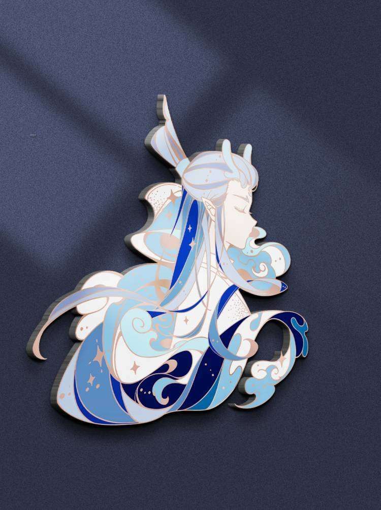 [IS] Ne Zha - Flowing Flames Enamel Pin and Bookmark Set (Fanmade)