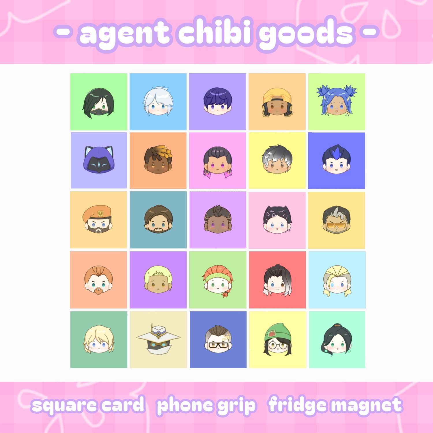 [IS] Valorant - Agent Chibi Square Card