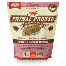 Primal Pronto Raw Turkey &amp; Sardine Formula Raw Frozen Dog Food 4#
