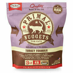 Primal Raw Nuggets Turkey Formula Raw Frozen Cat Food - 3 Pounds