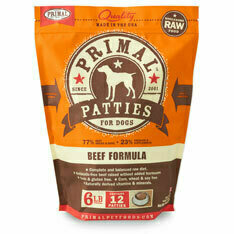 Primal Raw Patties Beef Formula Raw Frozen Dog Food 6#