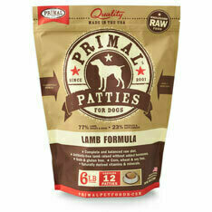 Primal Raw 8 oz. Patties Lamb Formula Raw Frozen Dog Food 6#