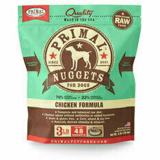 Primal Raw Nuggets Chicken Formula Raw Frozen Dog Food - 3 Pounds