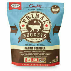 Primal Raw Nuggets Rabbit Formula Raw Frozen Cat Food - 3 Pounds