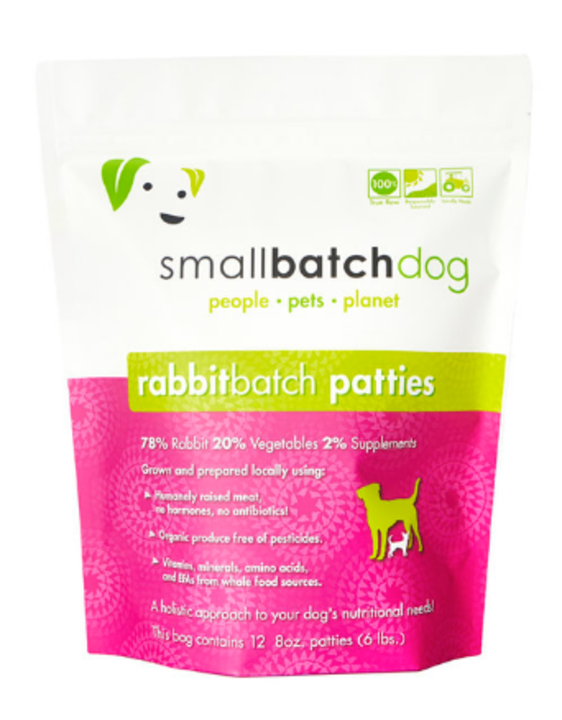 Small Batch Dog Rabbit Batch 8oz. Patties Raw Frozen Dog Food - 6 Pound