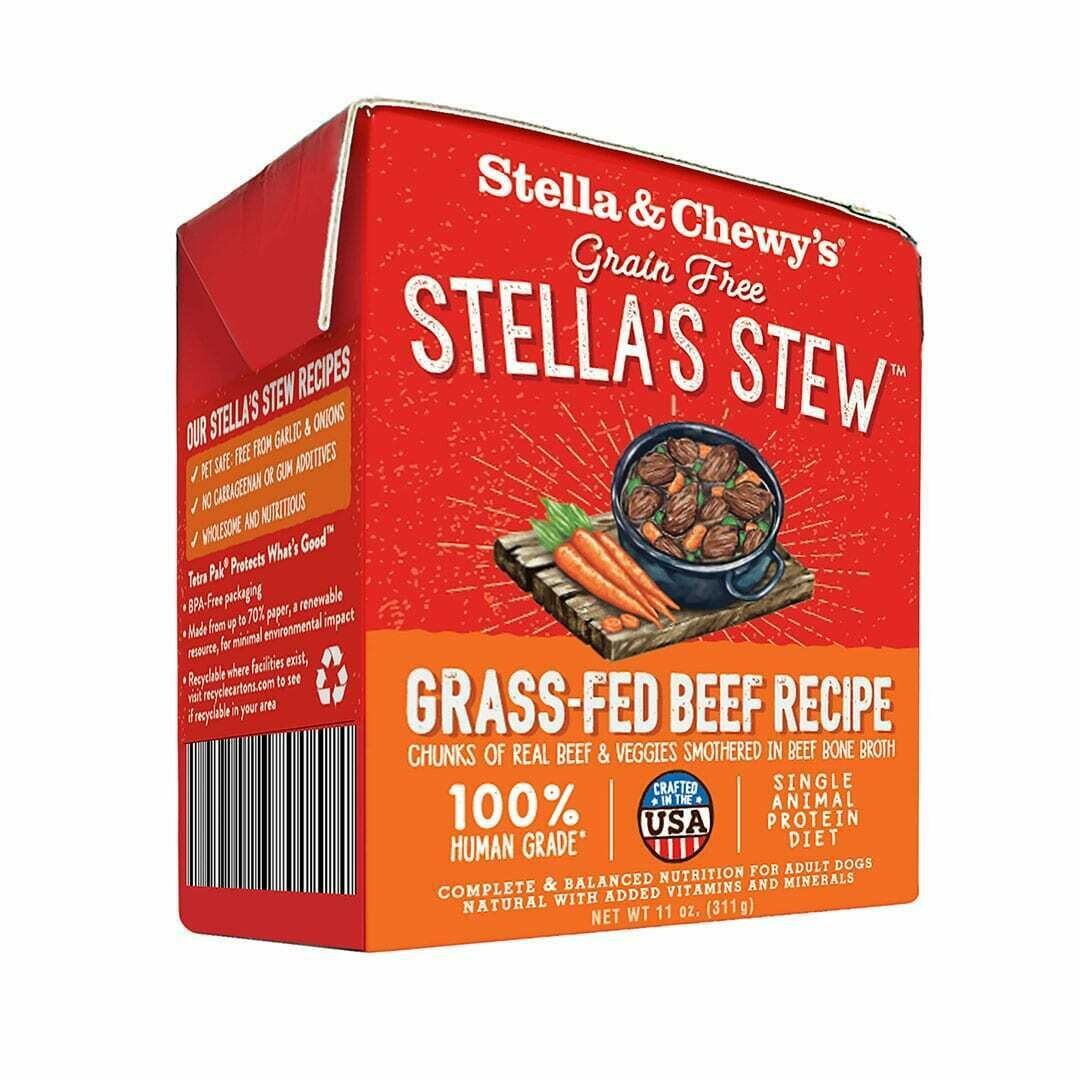 Stella &amp; Chewy&#39;s Stews Stella&#39;s Grain Free Stew Grass Fed Beef Recipe Canned Dog Food, 11 oz.