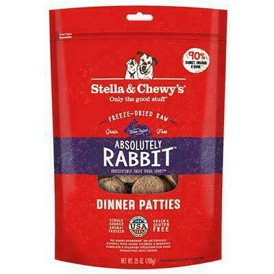 Stella &amp; Chewy&#39;s Absolutely Rabbit Dinner Patties Grain-Free Freeze-Dried Dog Food - 25 oz.