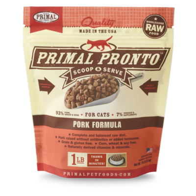 Primal Pronto Raw Pork Frozen Cat Food 1#