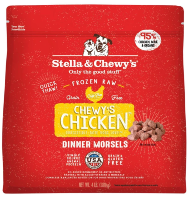 Stella &amp; Chewy&#39;s Frozen Raw Cage-Free Chicken Dinner Morsels Grain-Free Dog Food - 4 Pound