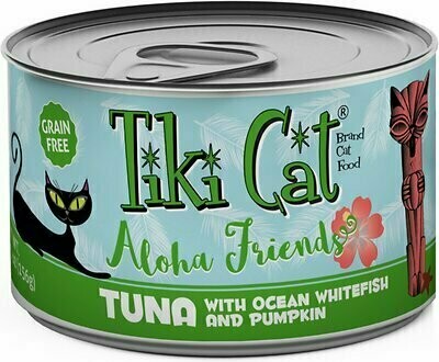 Tiki Cat Aloha Friends Tuna with Ocean Whitefish &amp; Pumpkin Grain-Free Wet Cat Food - 5.5 oz. Can