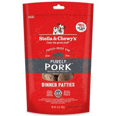 Stella &amp; Chewy&#39;s Dinner Patties Freeze-Dried Dog Food - Purely Pork, 14 oz. bag