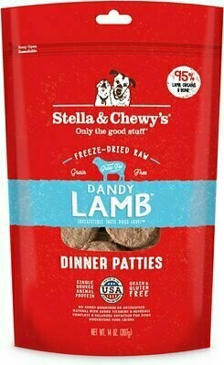 Stella &amp; Chewy&#39;s Dandy Lamb Dinner Patties Grain-Free Freeze-Dried Dog Food - 14 oz. bag