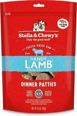 Stella &amp; Chewy&#39;s Dandy Lamb Dinner Patties Grain-Free Freeze-Dried Dog Food - 25 oz. bag