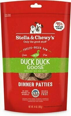 Stella &amp; Chewy&#39;s Duck Duck Goose Dinner Patties Grain-Free Freeze-Dried Dog Food - 14oz