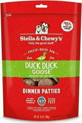 Stella &amp; Chewy&#39;s Duck Duck Goose Dinner Patties Grain-Free Freeze-Dried Dog Food - 25 oz. bag
