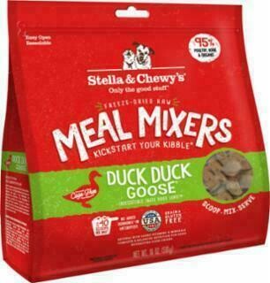 Stella &amp; Chewy&#39;s Duck Duck Goose Meal Mixers Freeze-Dried Raw Dog Food - 18 oz.