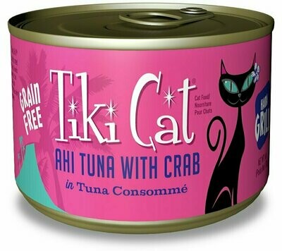 Tiki Cat Hana Grill Ahi Tuna with Crab in Tuna Consomme Grain-Free Canned Cat Food - 6 oz.