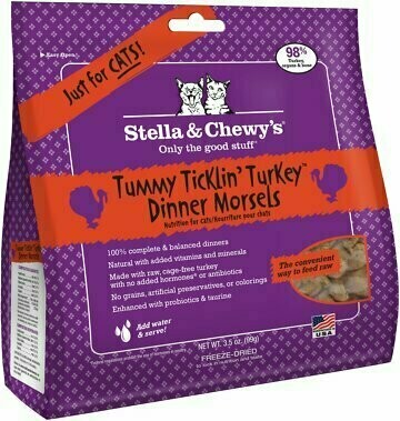 Stella &amp; Chewy&#39;s Tummy Ticklin&#39; Turkey Dinner Grain-Free Freeze-Dried Cat Food - 3.5 oz. bag