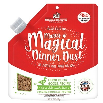 Stella &amp; Chewy&#39;s Marie&#39;s Magical Dinner Dust Duck Duck Goose Freeze-Dried Dog Food Topper, 7 oz.