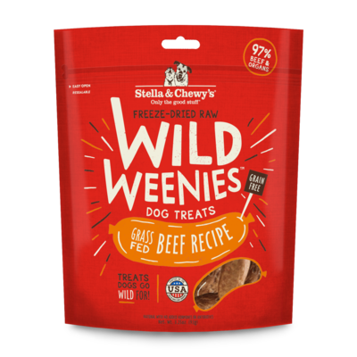 Stella &amp; Chewy&#39;s Beef Wild Weenies Freeze-dried Raw Dog Treats 3.25 oz.