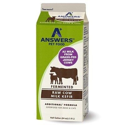 Answers Additional Fermented Raw Cow Milk Kefir for Dogs &amp; Cats - 1/2 GL